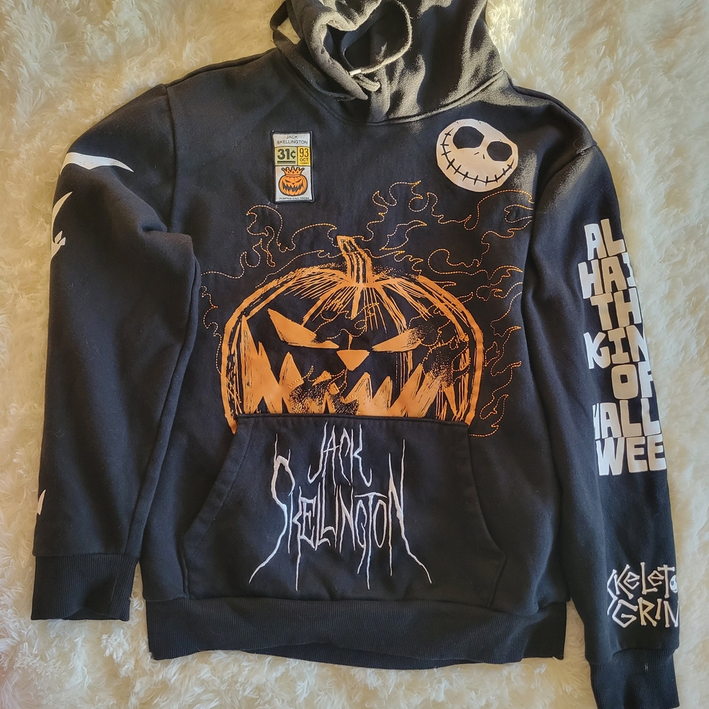 SOLD Disney Jack Skellington Hoodie - Black and Orange
